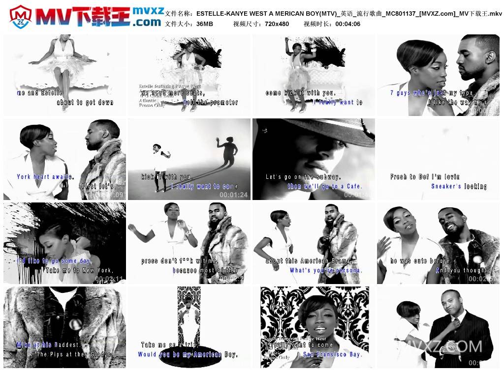 ESTELLE-KANYE WEST A MERICAN BOY(MTV)_英语_流行歌曲_MC801137